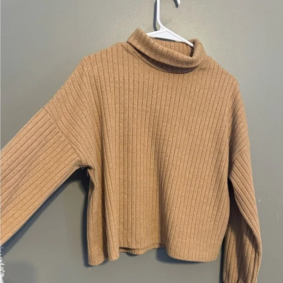Cozy Tan Ribbed Sweater - Picture 2 of 2